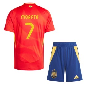 Camiseta de fútbol España Alvaro Morata 7 Niño 1ª equipación Euro 2024